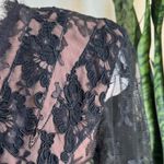 Vintage Victor Costa Black Lace Illusion Wiggle Dress Made in USA Size 12 Photo 6