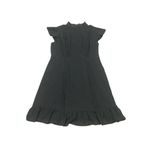 Adrienne  Papell Dress 16‎ Black Mock Neck Flutter Cap Sleeve Sheath Chiffon NWT Photo 2