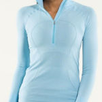 Lululemon Run: Swiftly Tech 1/2 Zip Heathered Blue Moon Size 12 Photo 0