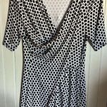 Talbots Midi Dress Black White Geometric Size L Photo 5