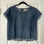 Cloth & Stone  Raw Hem Denim Shirt - Size L Photo 0