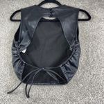 Forever 21  Black Faux Leather Ruched Drawstring Crop Top Juniors M Y2K Grunge Photo 4