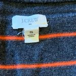 J.Crew  sweater women’s small gray orange stripe long sleeve v-neck cotton Photo 2