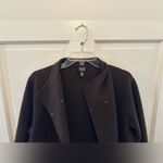 Eileen Fisher Doubleface Wool Cashmere Shawl Collar Coat Chocolate Brown Medium Photo 4