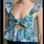 Anthropologie Ensaison Sweetheart Tank Size Large Color: Blue Motif Photo 0