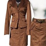 Cache Brown Thin Corduroy Lined Suit Jacket Top New Front Button NWT $178 Photo 5