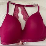 Victoria's Secret Victoria Secret Bra 38DD T Shirt Lightly Lined Berry Banded Logo Trim Lace Back Photo 0