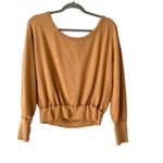 Cuyana  French Terry Boatneck Sweatshirt Camel Brown Size Medium Photo 2