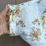 Rachel Roy Rachel Womens Shirt Cream Floral Button Up Boxy Linen Size Medium Photo 5