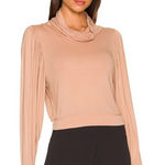 FP Movement Free People Beige Cowl Neck Long Sleeve Open Back Twist Crop Top NWT Tan Size L Photo 0