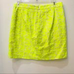 J.Crew Neon Bright Yellow Floral Embroidered Lined Short Mini Skirt size… Photo 65