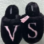 Victoria's Secret Black Fuzzy Slippers Photo 0