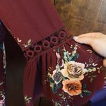Entro Burgundy Floral+Lace Duster Photo 3