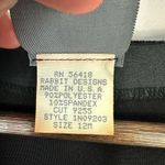 Rabbit Cardigan Women 12 Black Velvet Longline Button Front 90s Whimsigoth Vtg Photo 2