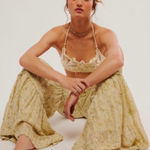 Free People Emmaline Tiered Floral Pull-On Pants - Sage Combo Sz Med - Sold Out! Photo 0