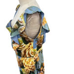 Chi Chi London Chi Chi London Floral Print Ruffle Pleated Midi Dress in Blue Curve US 16 Photo 8