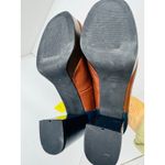 Fly London  ERIL Platform Pumps Cognac & Navy Leather Retro 70s Chunky Heel 38 Photo 4