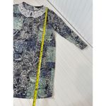 Allison Andrews Blue Paisley Long Sleeve Crochet Collar Sheath Dress Size 3X Photo 3
