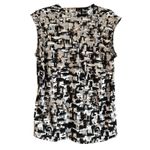 Dana Buchman Abstract Print Sleeveless Top Blouse Casual Elegant L Photo 5
