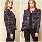 Adrianna Papell Vintage Boutique Evening Silk Beaded Sequin Glam Jacket Womens M Photo 1