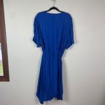 Leith ‎ Women's 4X Blue Polka Dot Short Sleeve Midi Wrap Dress Wedding Guest Photo 7