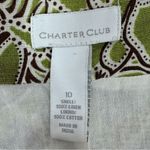 Charter Club Linen Paisley Floral Tropical Midi Skirt Green Brown 10 Flare Photo 9