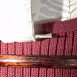 Vtg I.V.Y Burgundy Suede & Ribbed Knit Zip Vest Floral Embroidered Size M Red Size M Photo 7