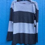 Vince Camuto Striped Ribbed Knit Button Shoulder Casual Sweater Plus Size Blouse Photo 2