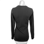 Athleta  Black V-Neck Tunic Long Sleeve Basic Casual Long Sweater T-Shirt Size M Photo 1