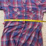 Reba  Red and Blue Buttoned Midi Dress Size Large 100% Cotton Side Pockets A1 Photo 14