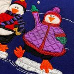 Karen Scott Penguin Snowman Sweatshirt Cardigan Pearl Snap Buttons SZ 2X Holiday Photo 3