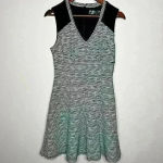 Guess Black/White Stripe Doris sleeveless Textured v-neck dress Sz 8 Photo 5