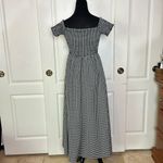 Lulus BLACK & WHITE GINGHAM PLAID MAXI DRESS SMOCKED Photo 1