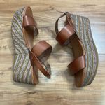 Maurice's Sandals Womens Sz 11 Brown Double Strap Slingback 3" Wedge Heels Honey Photo 3