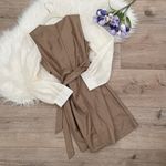 Korean style Draped Knotted Dress Tan Size XS Photo 3