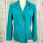 Notations (Petite) Women's 90's/Y2K Jade Green Blazer with Rhinestone Buttons-MP Photo 0