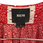 Maeve  Anthropology Red/White Printed A-Line Dress Long Sleeve Womens Size Medium Photo 3