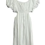 SO  Dress Womens Large White Off Shoulder Open Side Rehearsal Dinner Relaxed NWT Photo 7