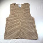 White Stag Crochet Sweater Vest Beige Ramie Cotton Large Boho Cottage Retro Hippy Festival Photo 1