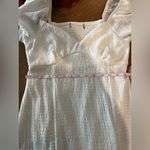 Source Unknown Unbranded White Textured Puff Sleeve Midi Dress Square Neck XS-S Photo 8