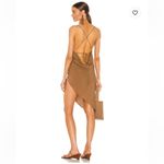 Amanda Uprichard NWT REVOLVE  Janet Midi High Low Brown Dress Scandygirl Feminine Photo 1