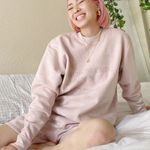 Versed Sweatshirt & Shorts Set in 100% Cotton Blush Pink Photo 1