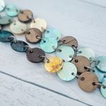 Green & Yellow Painted? Shell? Multi Row Bracelet Photo 3