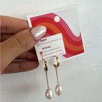 Pearl drop huggies Gold Photo 3