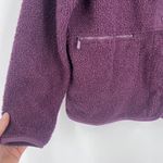 PINK - Victoria's Secret  Womens Sherpa Button-Up Sweatshirt Jacket Purple Sz Small Photo 3