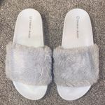 Charles Albert Charlotte Russe  Grey Faux Fur Slippers Photo 0