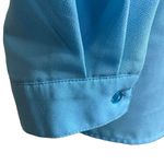 Womens Button Down Dress Blouse Lightweight Blue Top Plus Size 1X Shoulder Pads Photo 6