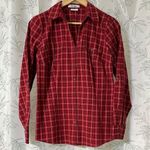 Van Heusen -Red and White Plaid Long Sleeve Button Down Shirt EUC Photo 0