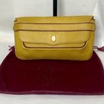 Cartier Front Flap Clutch In Wine & Golden Tan Tumbled Leather w/ DUST BAG Photo 9