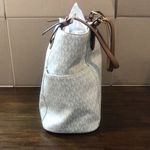 Michael Kors White & Grey Jet Set Coated Canvas and Brown Leather Shoulder Bag Photo 8